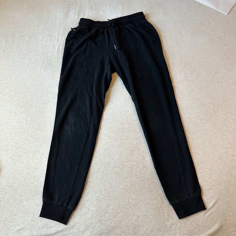 Women's Black Joggers Sweatpants Size M Elastic Waist Drawstring Pockets